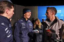 James Vowles with Alexander Albon and Jenson Button