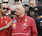 Ferrari team members at a race.