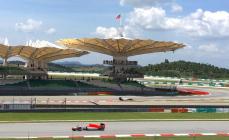 Formula One cars racing at Sepang