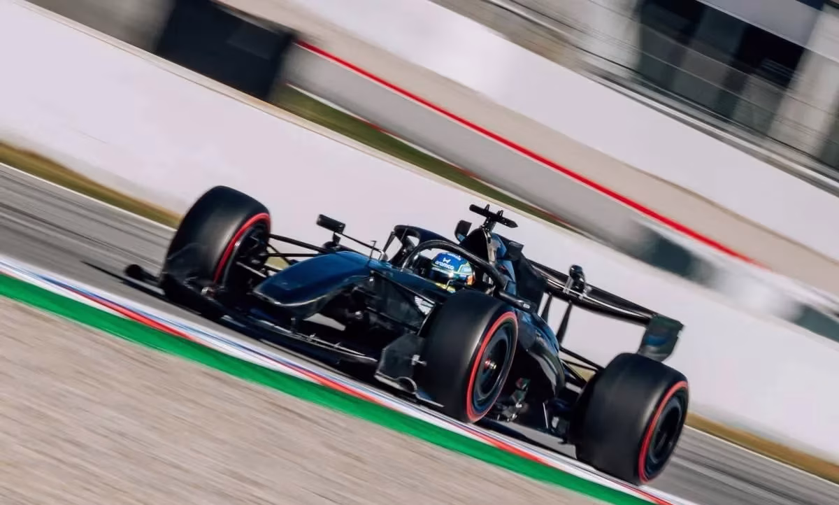 F1 car during Barcelona testing 2026